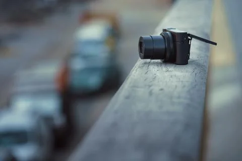 Photo Camera On The Edge Stock Photos