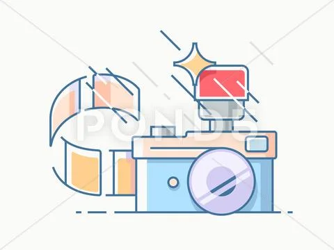 Photo camera with film Stock Illustration