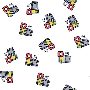Photo camera flash repair vector seamless pattern Stockillustratie