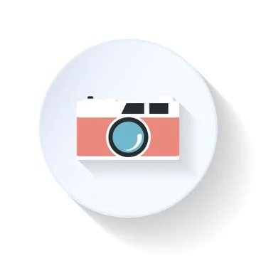 Photo camera flat icon Stock Illustration
