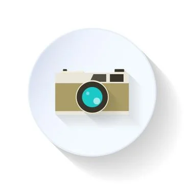 Photo camera flat icon Stock Illustration