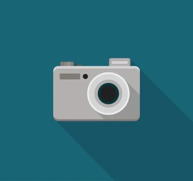 Photo camera flat icon Stock Illustration