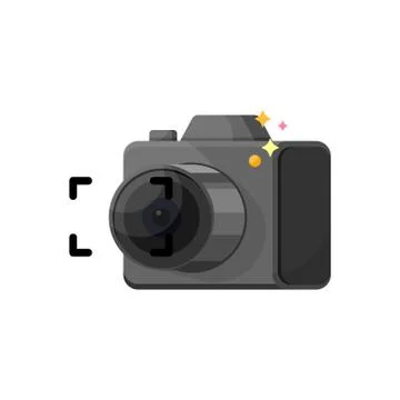 Photo camera flat icon Illustrazione stock