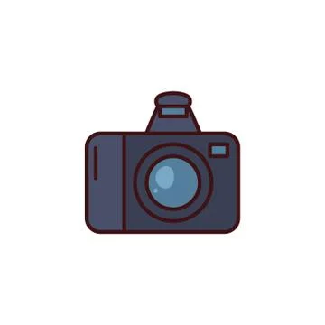 Photo camera flat on white background Stock Illustration