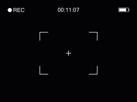 Photo camera frame viewfinder. Video recording screen. Modern focusing screen Stock Illustration