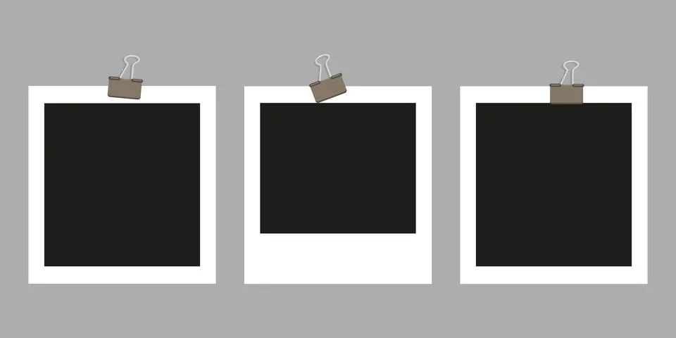 Photo camera frames on a gray wall. Stock Illustration