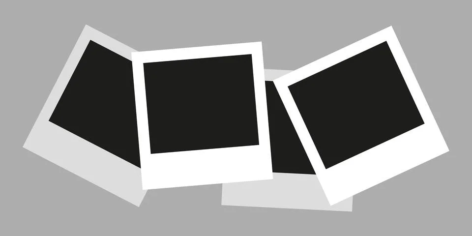 Photo camera frames on a gray wall. Stock Illustration