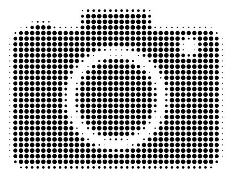 Photo Camera Halftone Icon Stock Illustration