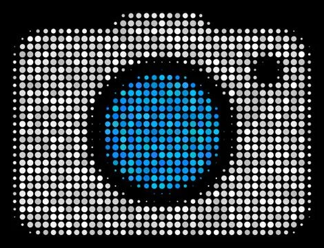 Photo Camera Halftone Icon Stock Illustration