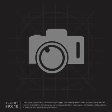 Photo camera icon  - Black Creative Background Illustrazione stock