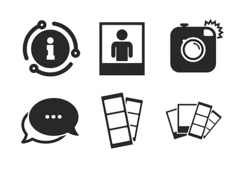 Photo camera icon. Flash light and selfie frame. Vector 스톡 일러스트