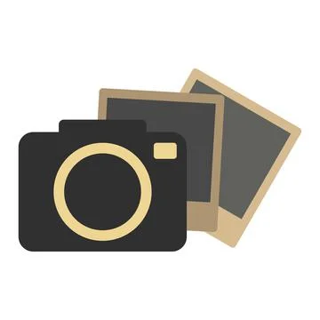 Photo camera icon flat vector. Digital flash Stock Illustration