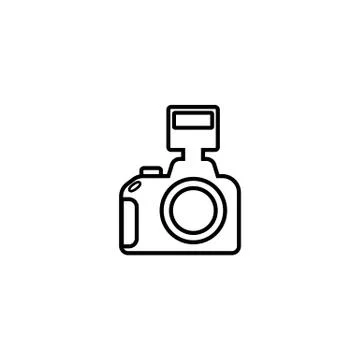 Photo camera icon line. Vector on isolated white background. Eps 10 Stock Illustration