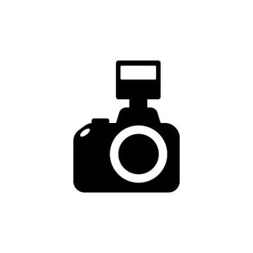Photo camera icon outline. Vector on isolated white background. Eps 10 Stock Illustration