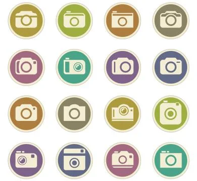 Photo camera icon set Stock Illustration