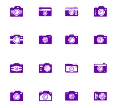 Photo camera icon set Stock Illustration