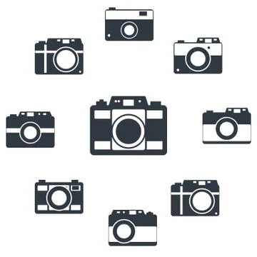 Photo camera icon set for web sites and user interface Stock Illustration