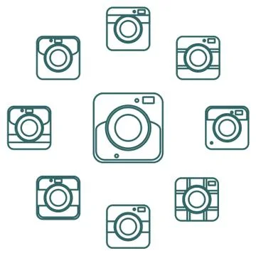 Photo camera icon set for web sites and user interface Ilustração Stock