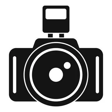 Photo camera icon, simple style Stock Illustration