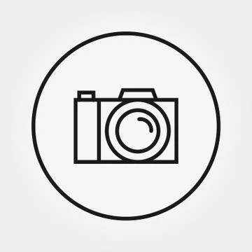 Photo camera. Icon. Vector. Editable Thin line. Stock Illustration