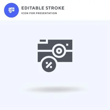 Photo Camera icon vector, filled flat sign, solid pictogram isolated on white Illustrazione stock