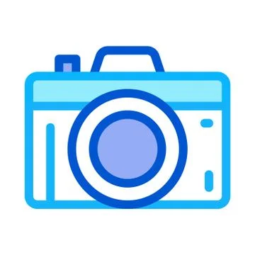 Photo Camera Icon Vector Outline Illustration Stock Illustration
