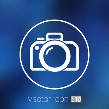 Photo camera icon vector symbol photography vibrant Illustrazione stock