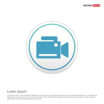 Photo camera icon  - white circle button 스톡 일러스트