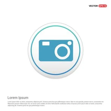 Photo camera icon  - white circle button Illustrazione stock