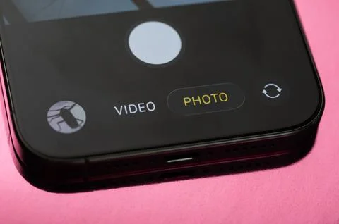 Photo camera on iphone screen Stock Photos