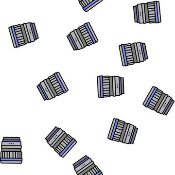 Photo camera lens vector seamless pattern Illustrazione stock