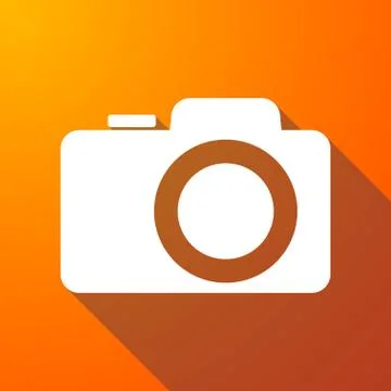Photo camera long shadow icon Stock Illustration