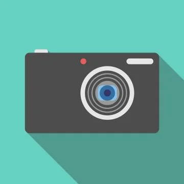 Photo camera, long shadow Stock Illustration