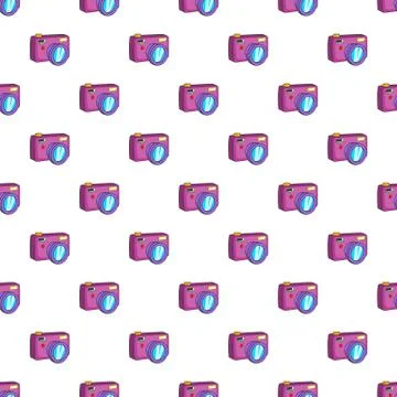 Photo camera pattern, cartoon style Stock Illustration