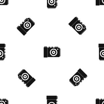 Photo camera pattern seamless black Illustrazione stock