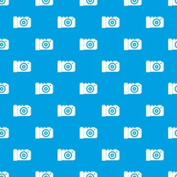 Photo camera pattern seamless blue Illustrazione stock