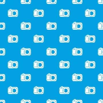 Photo camera pattern seamless blue Illustrazione stock