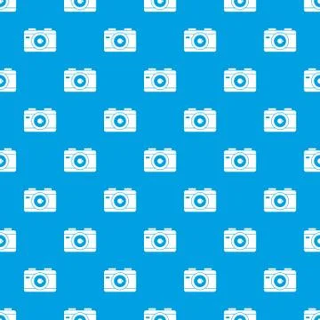 Photo camera pattern seamless blue Illustrazione stock