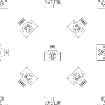 Photo camera pattern seamless vector 库存插图