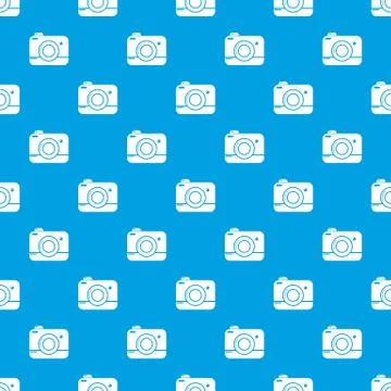 Photo camera pattern vector seamless blue Stockillustratie