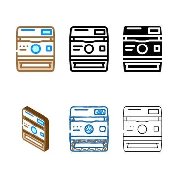 Photo camera range retro gadget color icon vector Stock Illustration