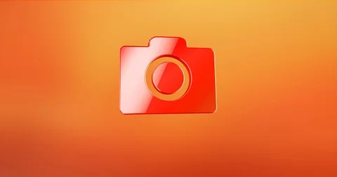 Photo Camera Red 3d Icon 스톡 동영상 69807314