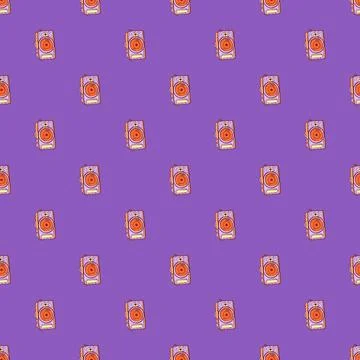 Photo camera seamless pattern. Cute vintage cameras background. Illustrazione stock