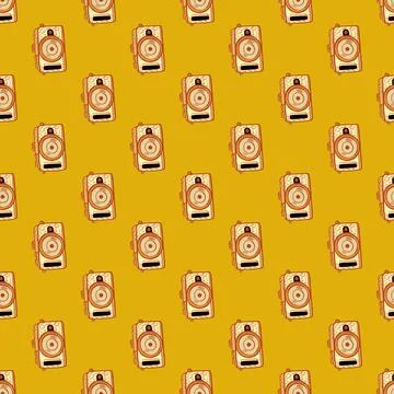 Photo camera seamless pattern. Cute vintage cameras background. イラスト素材