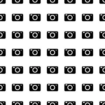 Photo camera seamless pattern. Vector Stock Illustration