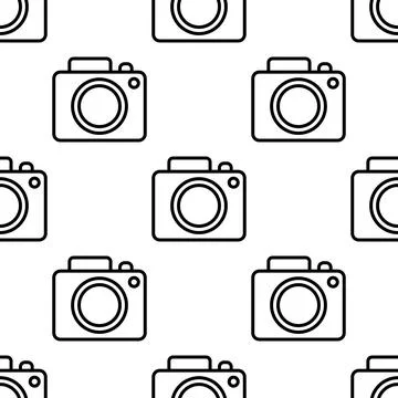 Photo camera seamless pattern vector illustration Illustrazione stock