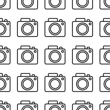 Photo camera seamless pattern vector illustration Stock Illustration