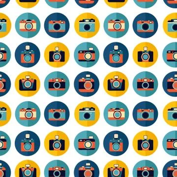Photo camera set pattern Stock Illustration