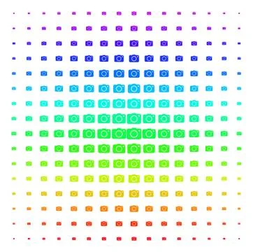 Photo Camera Shape halftone Spectrum pattern 스톡 일러스트