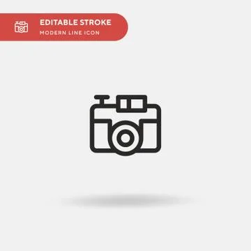 Photo Camera Simple vector icon. Illustration symbol design template for web  Stock Illustration
